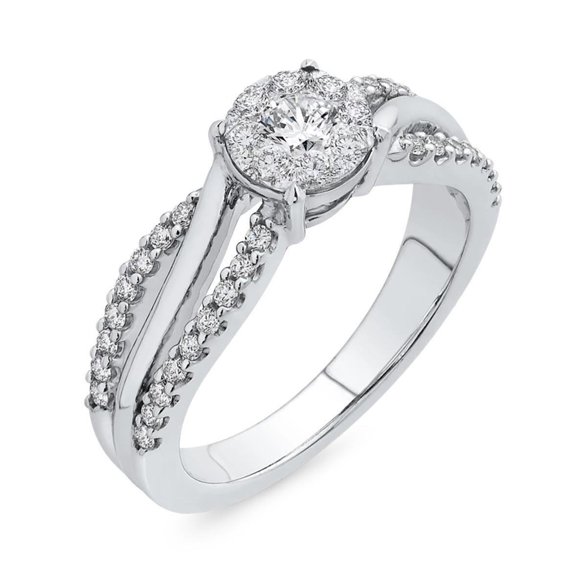 Silver Diamond Wave Pendant