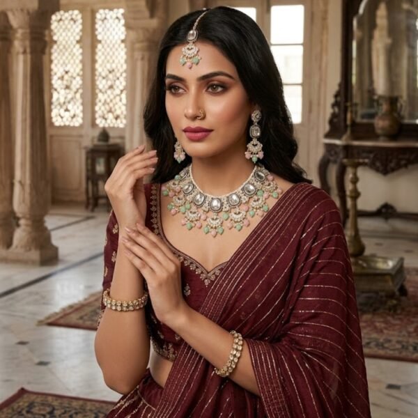 Jamani Multicolor Kundan Necklace Set