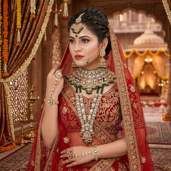 HMG Fashions Shahi Heritage Kundan Full Bridal Set