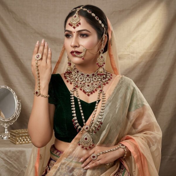 HMG Fashions Royal Shadow Stone Full Bridal Set