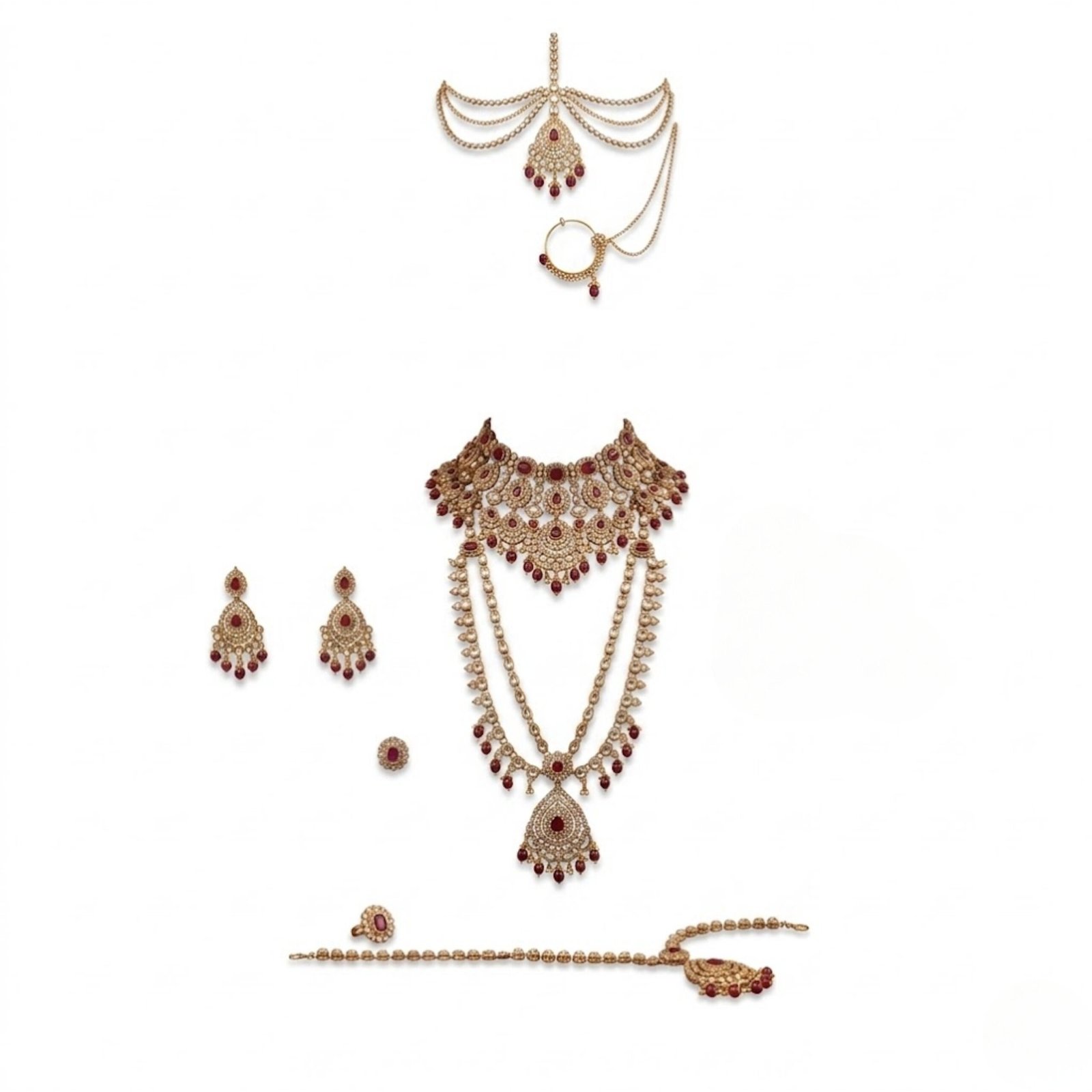HMG Fashions Royal Shadow Stone Full Bridal Set - Image 3